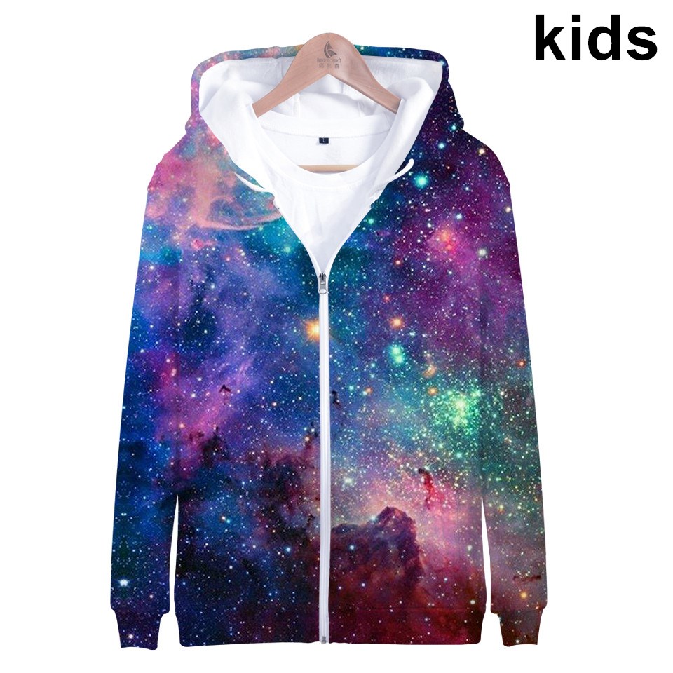 Baby Clothing Zipper - Children Star Space Galaxy Hoodies Hooded