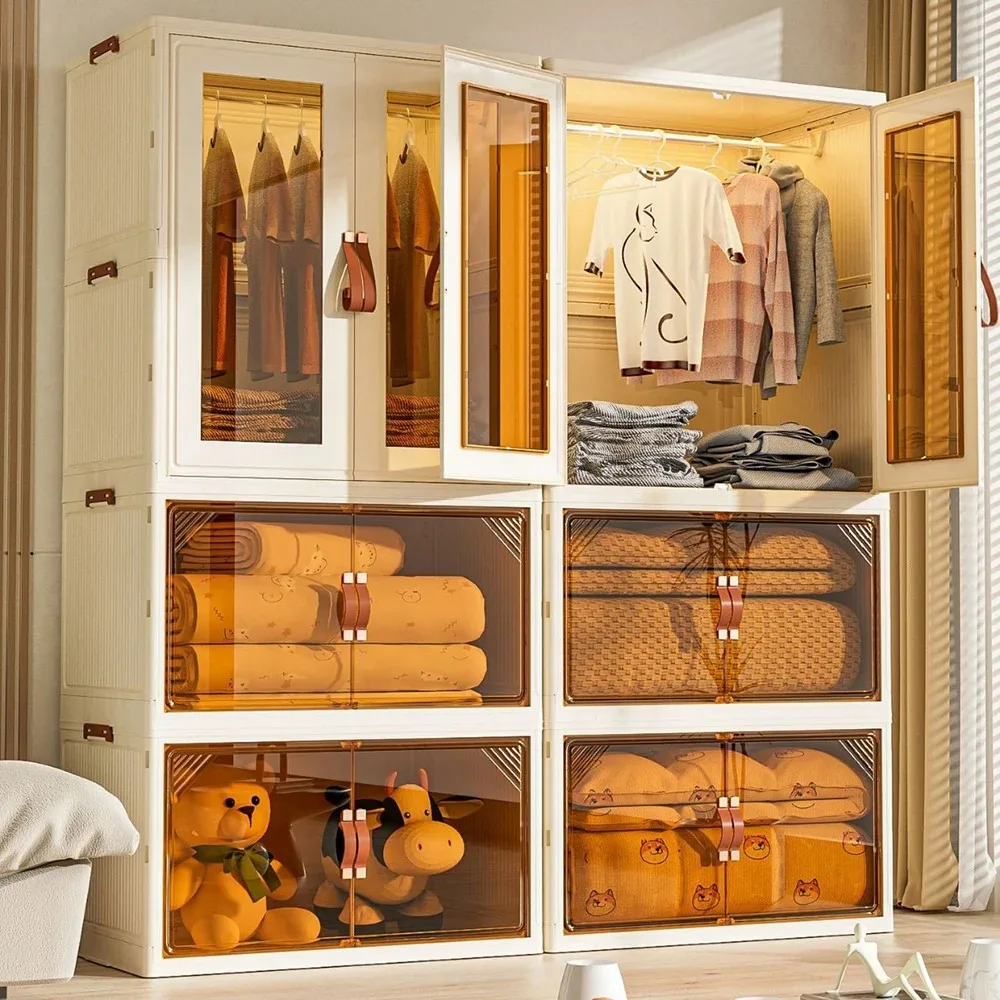 Baby Clothing Wardrobe - Baby Folding Wardrobe Floor-Standing Storage Cabinet,