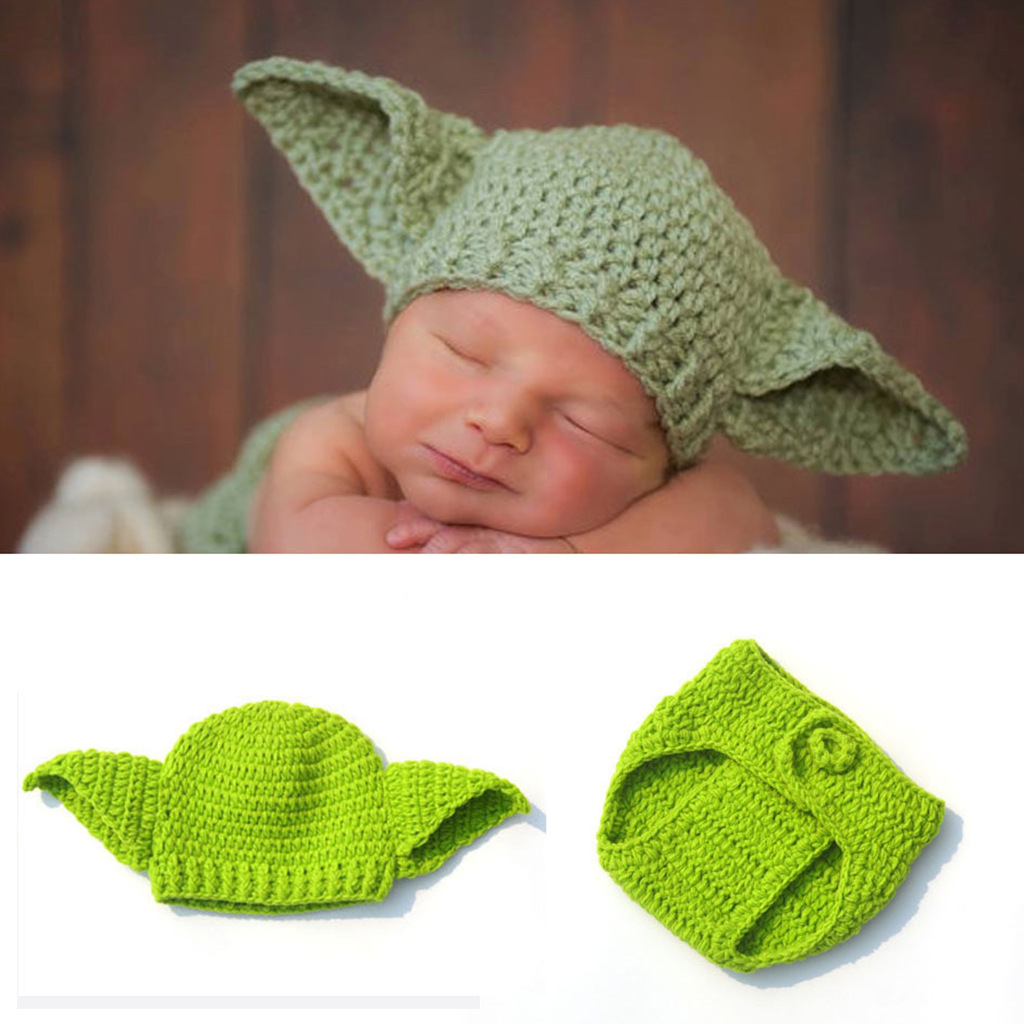 Baby Yoda Clothing - Green Yoda Handmade Woolen Baby Baptism