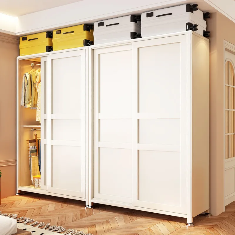 Baby Clothing Wardrobe - for Steel Wardrobe Household Bedroom Sliding