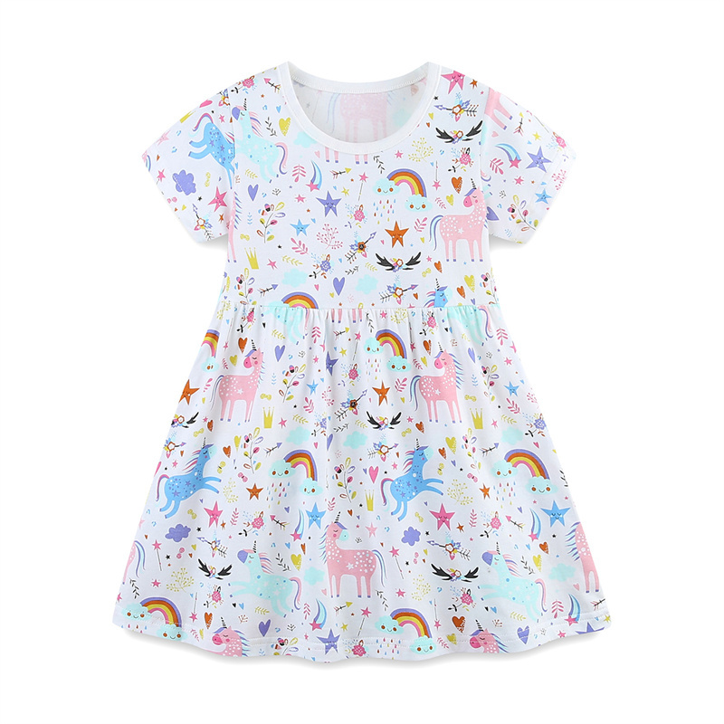 Baby Clothing Knitting Patterns - 2-7T Jumping Meters Rainbow Short Sleeve
