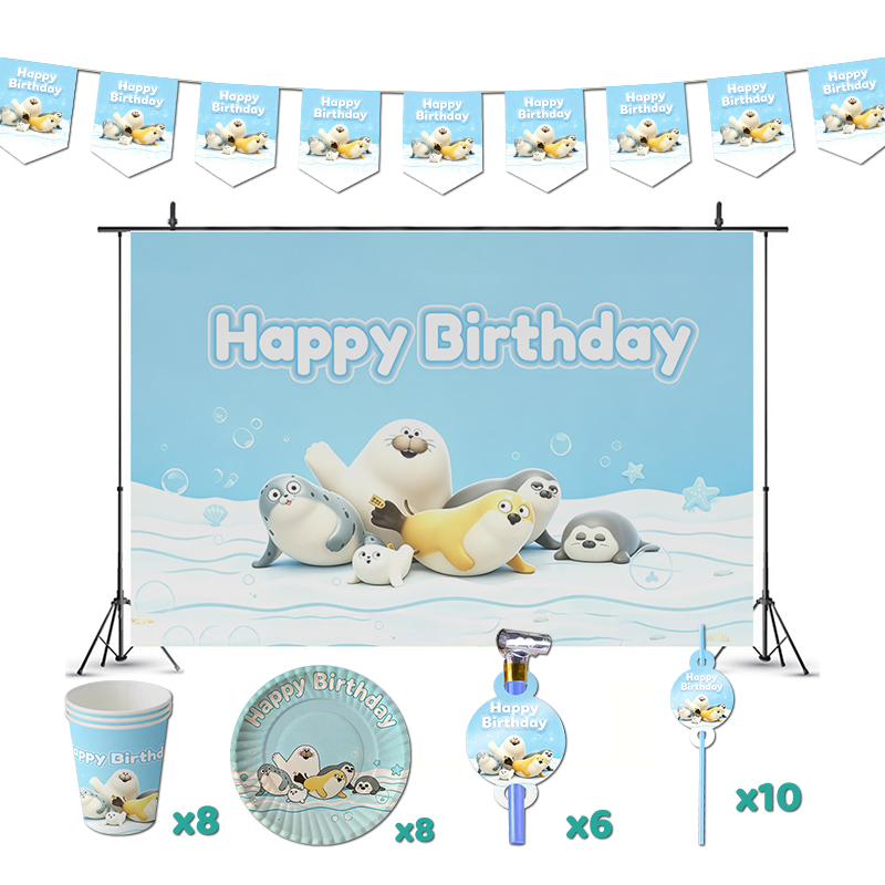 Baby Clothing Event - Angry Blob Seal Birthday Party Decorations