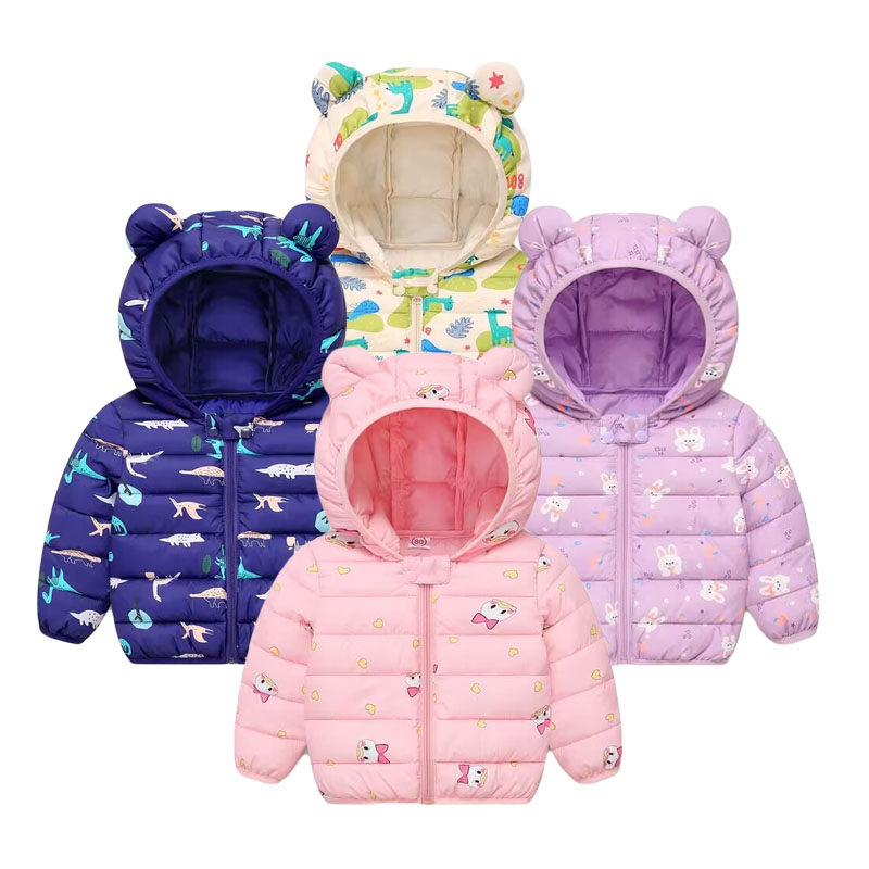 Baby Clothing Zipper - Children's Cotton Coat Baby Cartoons Down