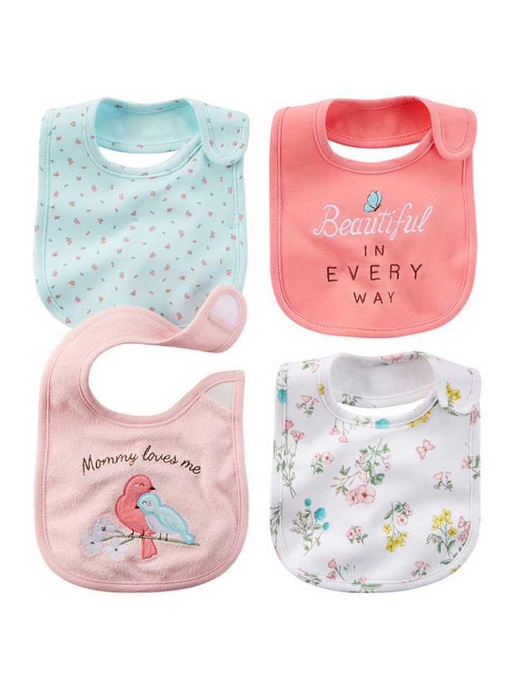 Baby Clothing Fabric - 100% Cotton Baby Bibs Waterproof Bandana